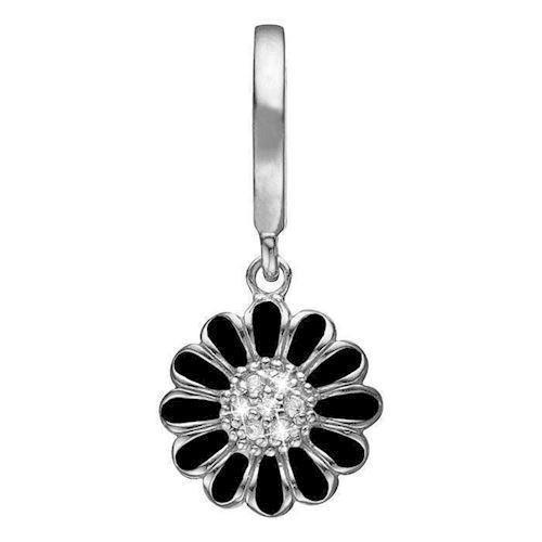 Image of Black Marguerite 925 Sterling sølv Collect læderarmbånds charm smykke fra Christina Collect